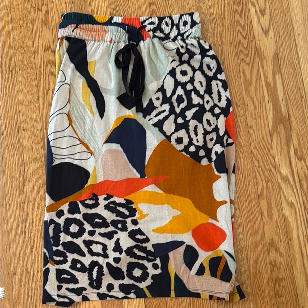 Anthropologie Conditions Apply midi patterned skirt